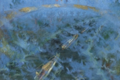 MGŁA NAD KANAŁEM ELBLĄSKIM, 1993, olej na płótnie 90x125 cm