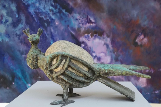 GOŁĄB, 2002, granit, brąz