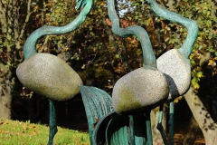 CRANES, 1992, granite, bronze