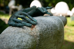 PERCUSSIONIST, 2004, granite, bronze, fragment