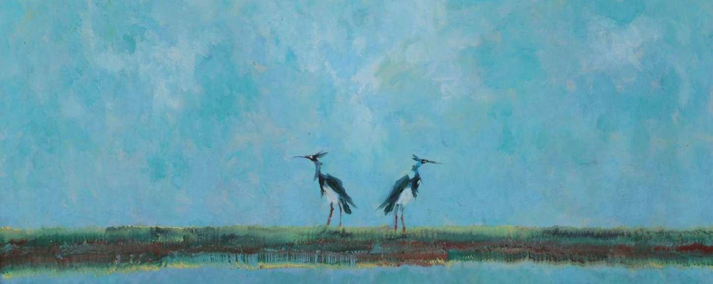 HERONS, oil on canvas