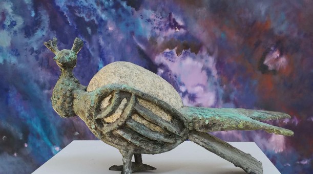 GOŁĄB, 2002, granit, brąz