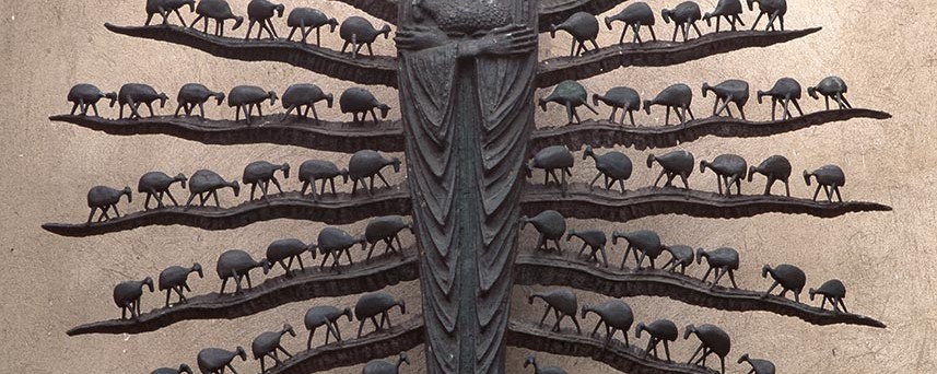THE GOOD SHEPHERD, 1971, bronze, Rzepiennik Górny
