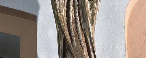 SCULPTURE OF THE BLESSED SIMON OF LIPNICA, 1978, polychromed wood, Nowy Sącz Zawada