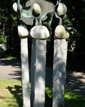 A CONVERSATION OF STONES, 1994, granite, bronze