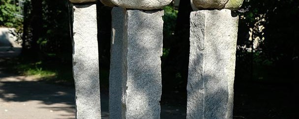 A CONVERSATION OF STONES, 1994, granite, bronze