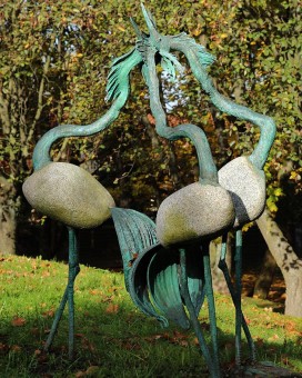 CRANES, 1992, granite, bronze