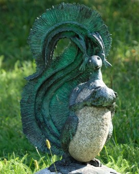 SQUIRREL, 1991, granite, bronze